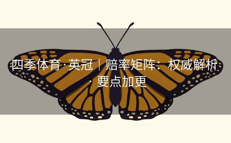 四季体育·英冠｜赔率矩阵：权威解析 · 要点加更